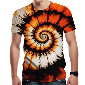 Camiseta Tie Dye para Hombre, Antiarrugas, Tallas Grandes, Nueva Moda, Superventas, 100% Algodón, Corte Holgado, Personalizable - Product Image 5
