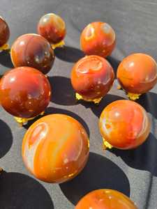 Carnelian <b>crystal</b> <b>sphere</b> in vibrant orange red tones for motivation creativity concentration confidence ambition passion and met - Product Image 3