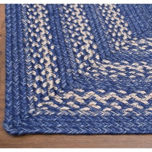 Tapis en jute tressé rectangulaire à motif géométrique, style oriental, antidérapant, à poils ras, adapté aux animaux domestiques, pour pique-nique et décoration de salon. - Product Image 2