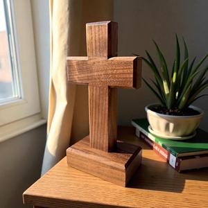 Cruz de Pared de Madera Minimalista Moderna, Decoración Religiosa Cristiana Hecha a Mano para Iglesia, Hogar o Sala de Oración - Product Image 6