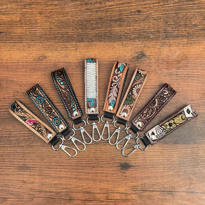 Gran oferta, llavero de cuero mecanizado a mano, Clip de llave de cuero genuino, llavero personalizado, vaquera, llaves de coche, muñequera, llaveros occidentales - Product Image 4