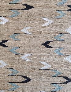 Tapis d'intérieur moderne en jute naturelle fait main avec motif abstrait |   Tapis de sol tissé à la main, antidérapant et écologique, pour salon - Product Image 6