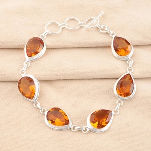Citrine Topaz 925 Sterling Silver Adjustable <b>Bracelet</b> Natural Gemstone Jewelry Elegant Designer <b>Boho</b> <b>Bracelet</b> - Product Image 1
