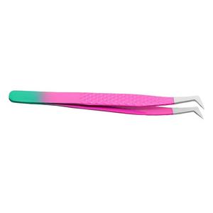 Pinzas Quirúrgicas de Precisión Morje de Acero Inoxidable para Pestañas con Punta Suave y Mango en Degradado de Rosa a Verde Azulado, Modelo MS-ET-0007 - Product Image 4