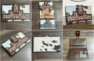 Wholesale 2025 New Women Hand Tooled Cowhide Leather Clutch Multifunction Genuine Leather Wallet Credit Card Mobile Phone Purses - Product Image 3