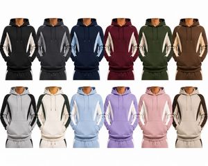 Sudadera con Capucha para Hombre, Diseño Color Block, Manga Raglán, Informal, Transpirable, Holgada, de Forro Polar, para Invierno, ODM - Product Image 6