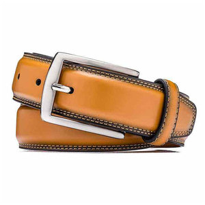 Cinturón de Cuero Genuino con Hebilla de Pin, Color Sólido, Estilo Formal, Material Duradero de Piel de Vaca, Hebilla Plateada - Product Image 2