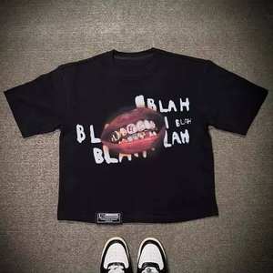 เสื้อยืดทรงบ็อกซี่โอเวอร์ไซส์ผ้าคอตตอนหนานุ่มพิมพ์ลาย DTG 100% คอตตอน ตัดเย็บโดยผู้ผลิตตามสั่ง ไหล่ตก - Product Image 4