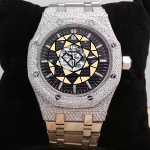 Round <b>Case</b> Diamond Bezel Analog Quartz Folding Clasp Band Charm Deployment Jewells Lab Grown Women's Stainless Steel <b>Watch</b> - Product Image 4