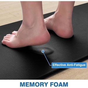 2pcs Kitchen Rugs Anti-Fatigue Cushioned Kitchen Mats Non-Slip Standing <b>Desk</b> Mat Waterproof Kitchen Flooring - Product Image 3