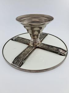 3 Tier Metal Serving Tray <b>Stand</b>, Vintage 1960s MCM Mid Century Dessert <b>Stand</b>, Tiered Platter - Product Image 5