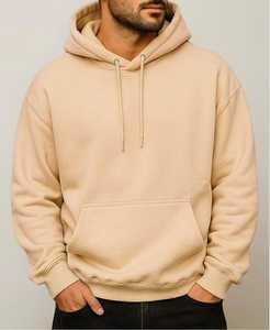 <b>Men's</b> Winter Solid Beige <b>Grey</b> Lavender Fleece Pullover Hoodie Kangaroo Pocket Drawstring Casual Hooded <b>Sweatshirt</b> 100% Cotton - Product Image 1