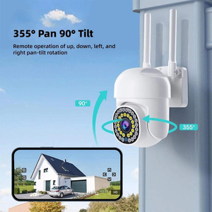 Incluye función de intercomunicación, cámara WiFi PTZ HD 1080P para exteriores, 355 °   Pan 90 °   Inclinación, Audio Bidireccional, Visión Nocturna, Alerta de Movimiento para H - Product Image 2