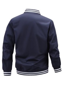 Chaqueta Bomber Azul Marino Personalizada OEM, Estilo Casual, Cuello Camisero, Corte Regular, Material de Poliéster, Prenda de Moda - Product Image 2