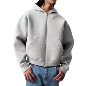 Sudadera con capucha y cremallera personalizada con logo, de felpa francesa gruesa, oversize, 400, 500, 600 g/m², estilo cropped y boxy, para hombre. - Product Image 3