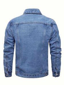 Factory Rate Men's Winter Denim Jackets Professional Quality Vintage Trending Fashion Front Logo Cotton Woven Autumn Wear - Product Image 2