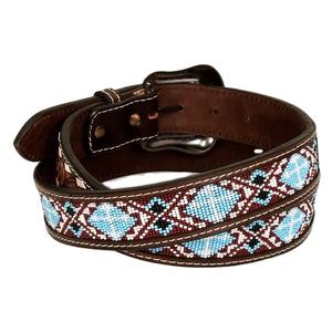 Ceinture de cowboy en cuir de vache véritable 100% de qualité supérieure, sculptée à la main, ornée de perles, de style western, personnalisable, en alliage - Product Image 1
