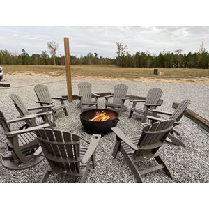 Sedia Adirondack Grigio Scuro in Robusto Legno Sintetico HDPE per Relax in Giardino, Bordo Piscina e Patio - Product Image 5