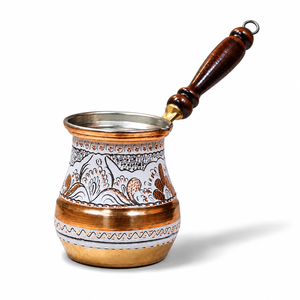Handmade Copper Turkish Coffee Pot Cezve Ibrik Wooden Handle <b>Arabic</b> Greek Espresso Coffee Maker Milk Warmer Serving Pot Gift - Product Image 1