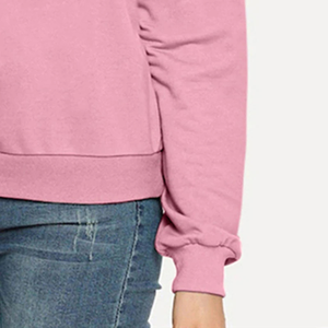High Quality Breathable Woven Cotton Fleece Lined Women's Unisex Autumn Winter Casual <b>Hip</b> Hop Sweatshirt-Custom Logo Front - Product Image 6
