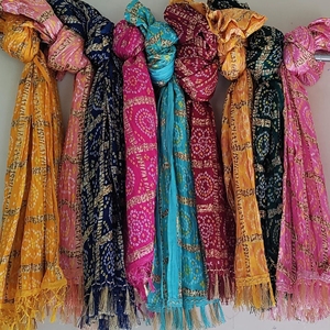 Dupatta long fait main pour invités de mariage, écharpe de bienvenue pour cérémonie nuptiale, réception, tenue ethnique festive - Product Image 4