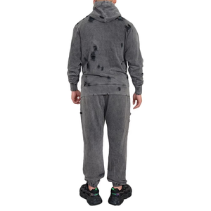 <b>Top</b> Quality Acid Wash <b>Distressed</b> Tracksuit Men Customize Vintage 100% Cotton Sun Faded <b>Distressed</b> Tracksuits In Cheap Rates - Product Image 3