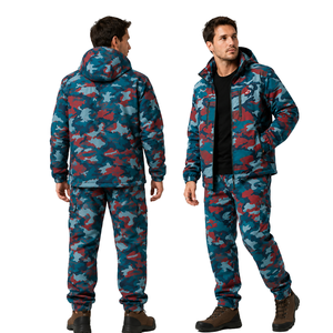 New Arrival Men’s Customize <b>Camo</b> Hooded Windbreaker Tracksuit Winter Outdoor Tactical Style <b>Jacket</b> Cargo Pants Wholesale Hoodies - Product Image 1