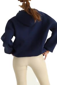 Sudadera con Capucha Transpirable para Mujer, Invierno, Logotipo Personalizado, Mangas Largas, Algodón, Poliéster, Felpa, Casual, OEM, Venta al por Mayor - Product Image 2