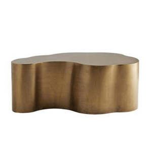 Mesa de centro grande de metal chapado en oro, en oferta, de moda, para decoración de sala de estar, mesa de centro redonda. - Product Image 2