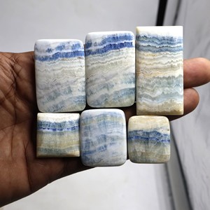 Cabujones de Scheelite para Joyería, Gemas Naturales Sueltas, Inclusiones Verdeazules Profundas, Corte Ovalado, MAHNAJ GEMS Rajasthan - Product Image 2