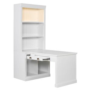 83.4\" <b>Tall</b> Modern Bookcase with Writing Desk Workstation <b>Storage</b> Shelf Op-for Study & Workspace - Product Image 6
