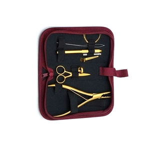 Premium Quality Stainless Steel Hair Extension and <b>Beading</b> Tool Kit with Carry Case Hair Extension Scissors Pliers <b>Needles</b> Hook - Product Image 2