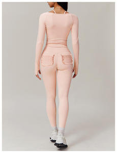 Custom <b>Slim</b> Fit Long Sleeve Solid Sport Pants Quick Dry Gym Activewear 2-Piece Set for Women & Men Yoga <b>Leggings</b> - Product Image 2