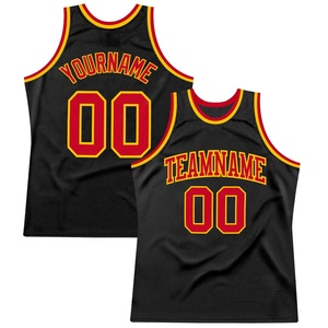 Maillot de basket-ball personnalisé noir et or sans manches en mesh à séchage rapide avec impression par sublimation pour adulte, tenue d'équipe - Product Image 4