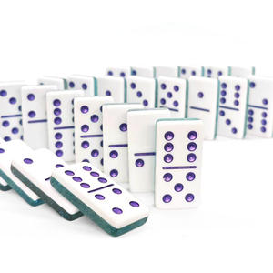 Fichas de dominó de resina, doble seis, dominós profesionales con puntos de colores. - Product Image 2