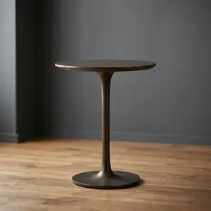 Modern Solid Wood Side <b>Table</b> With Sculptural Pedestal Base Handmade Round Accent <b>End</b> <b>Table</b> for Living Room Bedroom Decor - Product Image 1