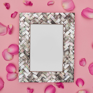 Direct from supplier capiz <b>shell</b> inlay picture frame handmade mother of pearl photo frames - Product Image 5