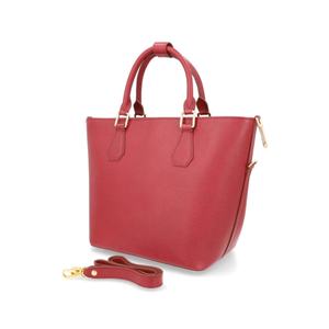 Bolso Tote de Cuero Rojo de Lujo para Mujer con Diseño Estructurado, Asas Superiores Dobles y Correa de Hombro Ajustable y Desmontable - Product Image 2
