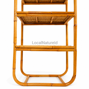 Estantería de Ratán de 4 Niveles, Estante de Bambú Tejido, Estante de Almacenamiento Arqueado para Decoración del Hogar, Sala de Estar - Product Image 2