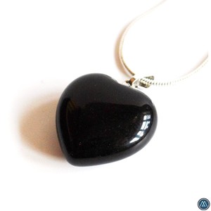15-20mm Healing Chakra Natural Gemstone Black Obsidian Crystal Jade Heart Shaped Pendant for Jewelry Making Gift without chain - Product Image 4