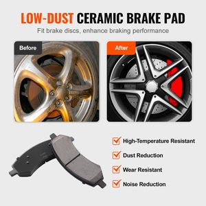 Kit de Frenos Delanteros y Traseros para Dodge Ram 1500 y Dodge Durango, Chrysler, 06-2018, Rotores de Freno Perforados y Ranurados para Cer - Product Image 3