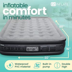 Colchón de Aire EZ INFLATE con Bomba Integrada, Cama de Aire Inflable Multiusos para el Hogar, Camping y Viajes - Product Image 2