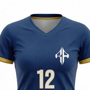 Uniforme de Fútbol Femenino con Logotipo Blanco, Manga Corta, Cuello en V, 100% Poliéster, Corte Regular, Cierre de Pullover, por RIVIAN ATLANTIC - Product Image 6