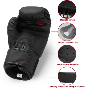 Gants de boxe personnalisés avec logo imprimé, en cuir synthétique de vachette, gants de boxe professionnels pour l'entraînement et le sparring, vente en gros de gants de boxe - Product Image 5