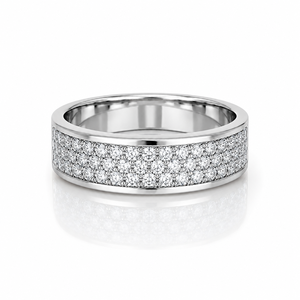 SHRAMAN DIAMOND Custom 10K Solid Gold Rhodium Plated Lab Grown Eternity Band Luxury Fine <b>Couples</b> <b>Rings</b> <b>Wedding</b> Engagement Party - Product Image 1
