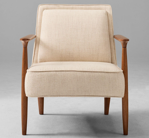 Sillón Moderno Tapizado para Sala de Estar, Sillón de Madera con Estructura de Madera Maciza, Asiento para Hotel, Apartamento, Villa - Product Image 2