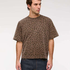 Premium Quality <b>Leopard</b> <b>Print</b> Short Sleeve T-<b>Shirt</b> O-Neck Regular Fit Casual Cotton Jersey Top Short Sleeve - Product Image 2
