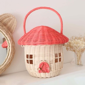 Panier de rangement en forme de champignon avec porte ouverte, paniers en rotin pour enfants, sacs cadeaux pour enfants - Product Image 2