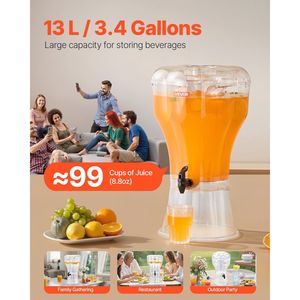 Dispenser per Bevande in Plastica da 3,4 Galloni con Rubinetto Anti-Goccia per Feste - Ideale per Servire Tè Freddo, Limonata, Succhi - Product Image 2