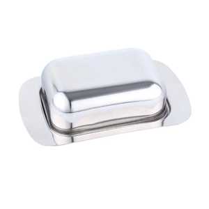 Elegante Plato de Mantequilla de Metal Dorado de Lujo con Tapa de Cúpula Festoneada, Plato Individual para Aperitivos y Mantequilla para Comidas Elegantes - Product Image 1